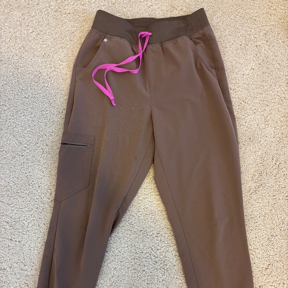 Figs High Waisted Jogger Scrub Pants Smokey Taupe